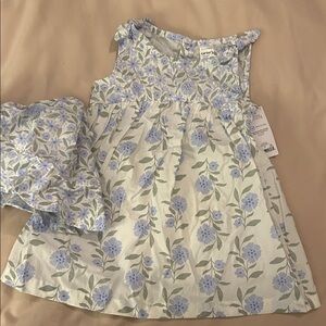 Carter's Blue and White Floral Dress Set